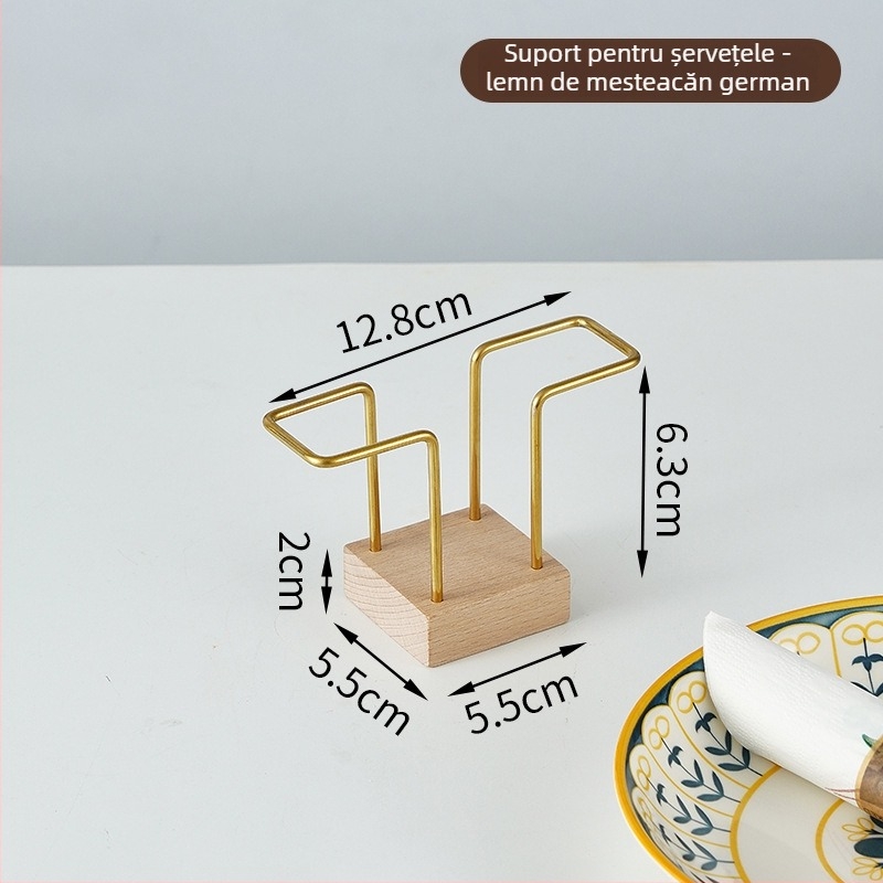 Suport de șervețele din lemn pentru restaurante și cafenele – suport vertical de birou, formă pătrată (Material: Lemn; Finisaj: Lustruit; Aspect: Pătrat; Brand: Lujiang; Stil: Altul)