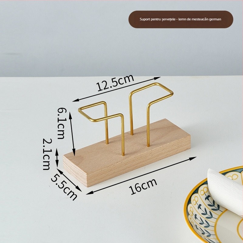 Suport de șervețele din lemn pentru restaurante și cafenele – suport vertical de birou, formă pătrată (Material: Lemn; Finisaj: Lustruit; Aspect: Pătrat; Brand: Lujiang; Stil: Altul)