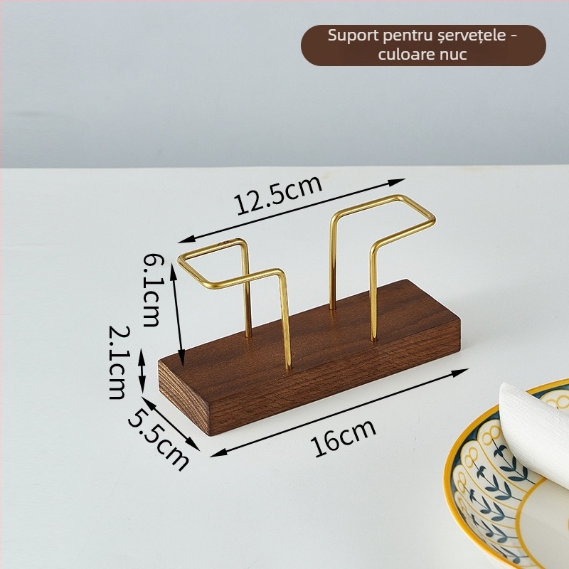 Suport de șervețele din lemn pentru restaurante și cafenele – suport vertical de birou, formă pătrată (Material: Lemn; Finisaj: Lustruit; Aspect: Pătrat; Brand: Lujiang; Stil: Altul)