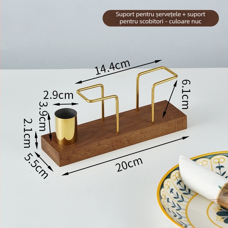 Suport de șervețele din lemn pentru restaurante și cafenele – suport vertical de birou, formă pătrată (Material: Lemn; Finisaj: Lustruit; Aspect: Pătrat; Brand: Lujiang; Stil: Altul)