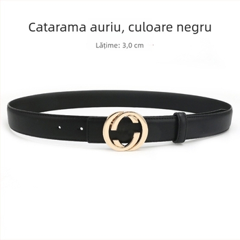 Curea de damă din piele naturală cu cataramă din aliaj, lățime 2-4 cm, strat de piele secundar, finisaj antic electroplacat, stil nișă