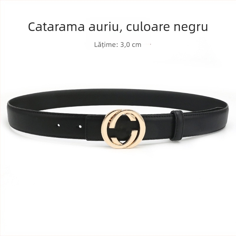 Curea de damă din piele naturală cu cataramă din aliaj, lățime 2-4 cm, strat de piele secundar, finisaj antic electroplacat, stil nișă