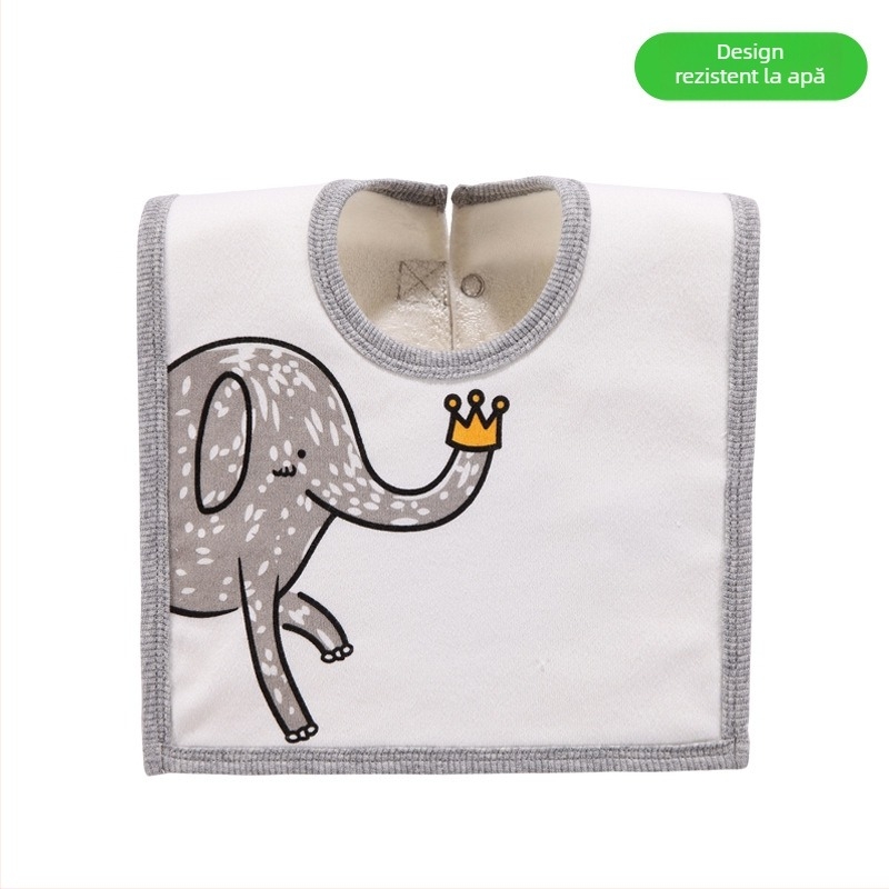 Prosop-bib pentru saliva de bebeluși cu suprafață din bumbac, strat interior impermeabil și partea inferioară din terry, unisex, pentru sugari și copii între 1 și 3 ani