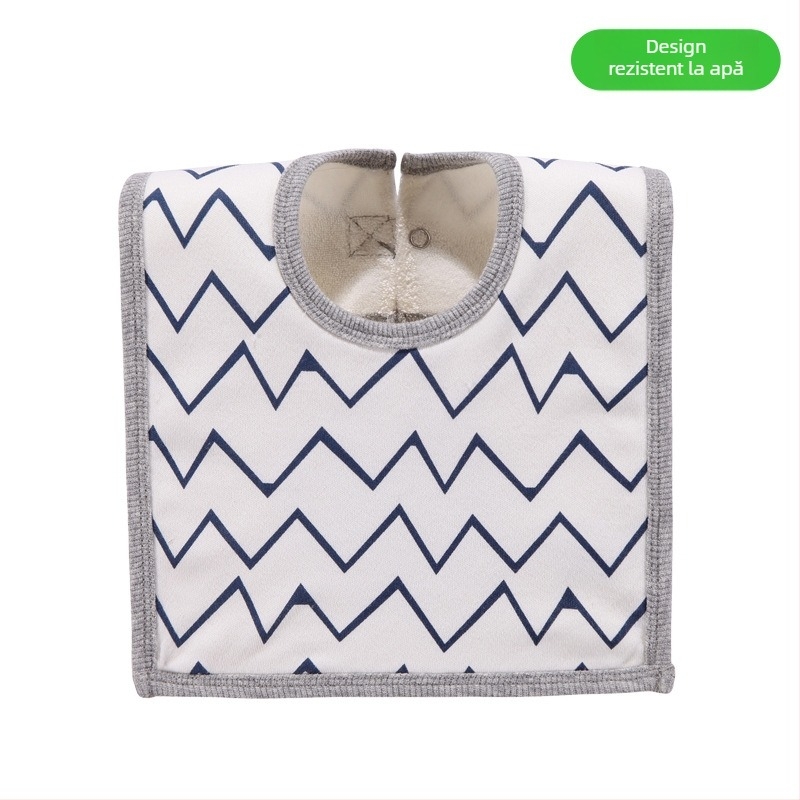 Prosop-bib pentru saliva de bebeluși cu suprafață din bumbac, strat interior impermeabil și partea inferioară din terry, unisex, pentru sugari și copii între 1 și 3 ani