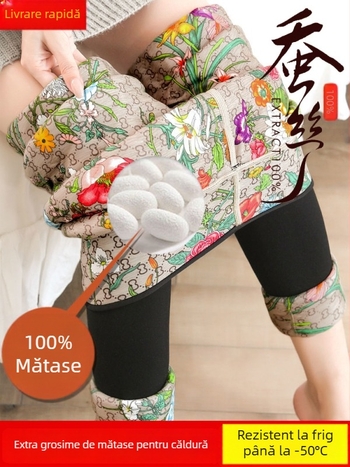 Pantaloni all-in-one pentru femei însărcinate, căptuți cu fleece, groși, călduroși, cu elasticitate înaltă