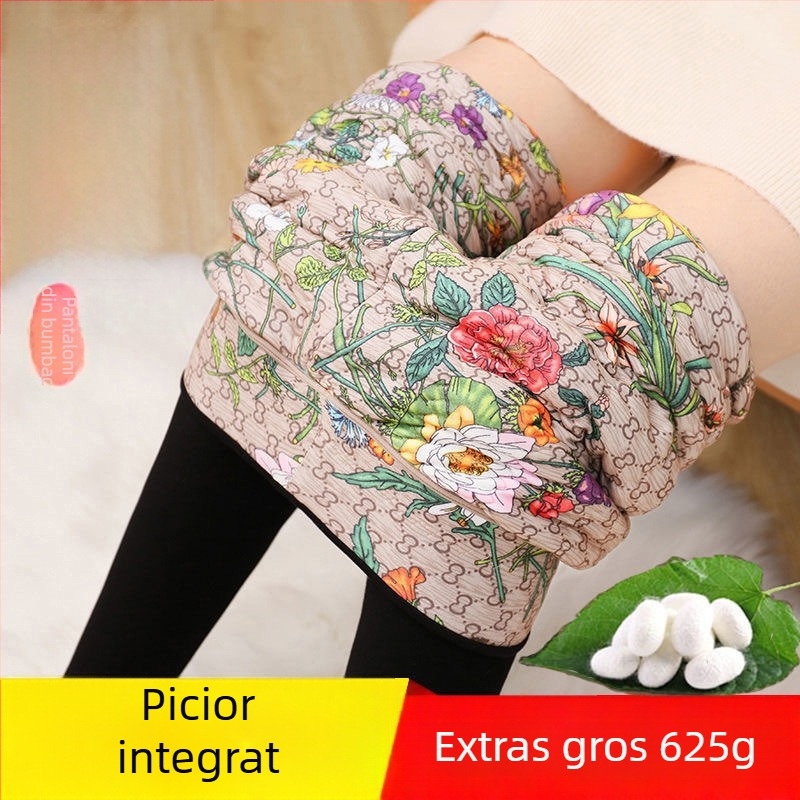 Pantaloni all-in-one pentru femei însărcinate, căptuți cu fleece, groși, călduroși, cu elasticitate înaltă