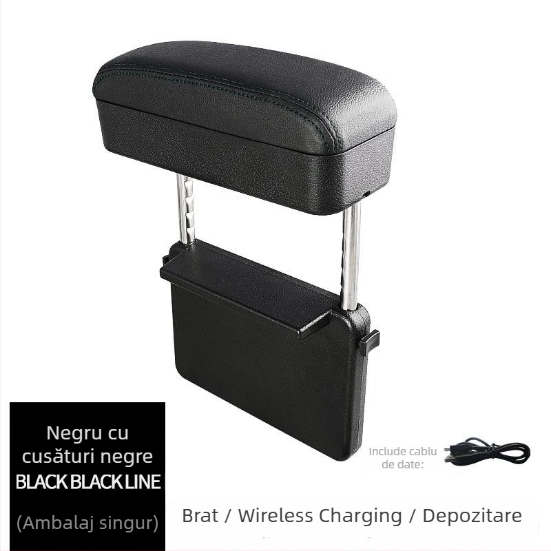 Cutie pentru cotiera auto – depozitare multifuncțională, înălțime reglabilă, potrivire universală