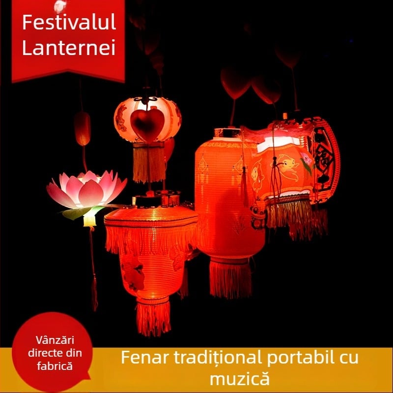 Fanar LED portabil pentru copii, cu interacțiune sunet-lumină – jucărie din plastic, 14+ ani