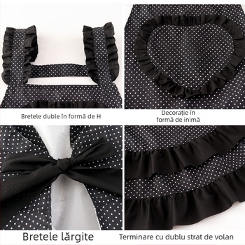 Kaihude Șorț fără mâneci - impermeabil, rezistent la ulei, rezistent la pete, stil coreean pentru bucătărie