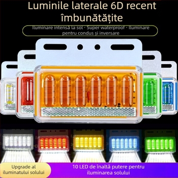 Lumină laterală LED pentru camion, impermeabilă, 8W, 12/24V, model 6D îmbunătățit