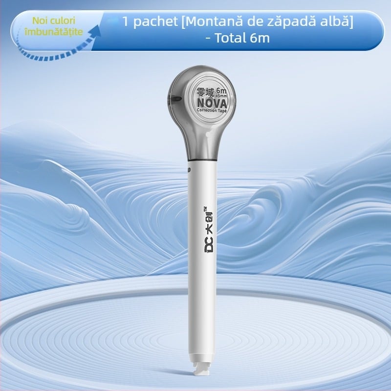 Bandă corectoare în formă de stilou, capacitate mare, funcționare silențioasă, corp din cauciuc