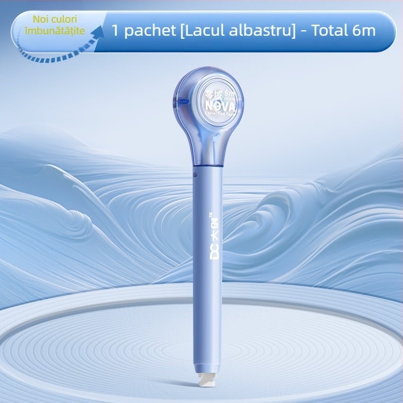 Bandă corectoare în formă de stilou, capacitate mare, funcționare silențioasă, corp din cauciuc