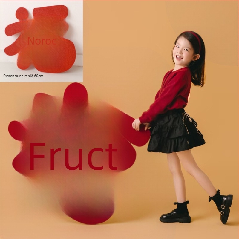 Accesorii foto - tablă de litere din fetru, ținută în mână, temă Anul Nou, portrete de familie (Material: fetru; Ambalaj: Opp bag; Marca: Other)