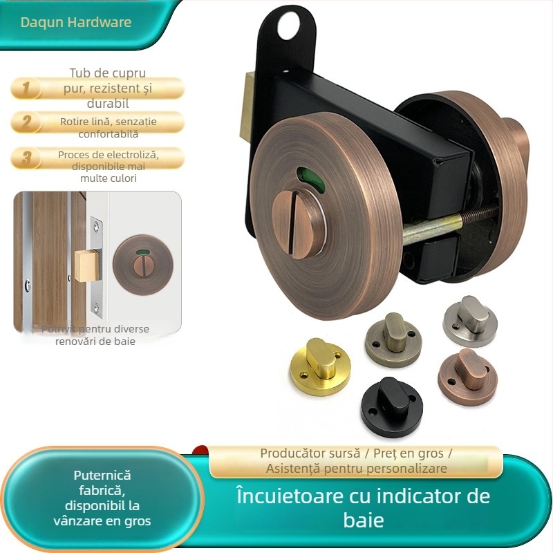 Încuietoare cu indicator din aliaj de zinc pentru ușa de separare a toaletei, model DQ805, panou de comutare