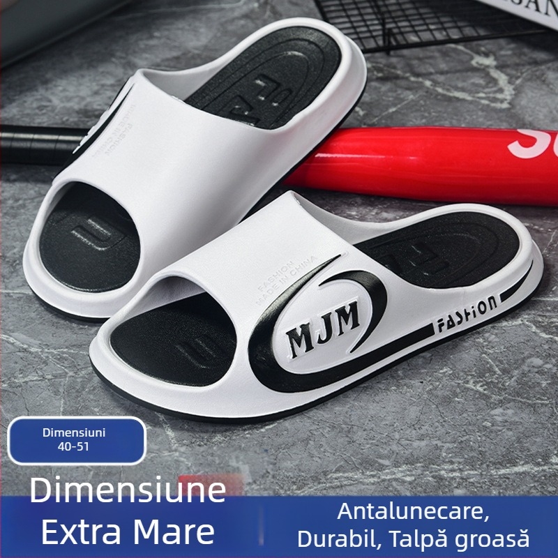 Papuci bărbați flip-flops cu partea superioară din PVC și talpă din PVC injectată, antiderapante, stil de relaxare pentru interior și exterior