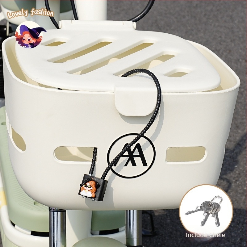 Încuietoare pentru coșul frontal al bicicletei electrice cu încuietoare pentru cască — anti-furt, Kepu, unisex