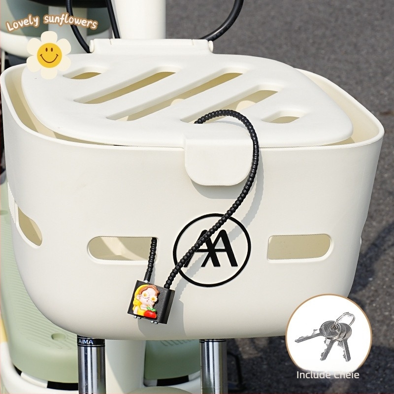 Încuietoare pentru coșul frontal al bicicletei electrice cu încuietoare pentru cască — anti-furt, Kepu, unisex