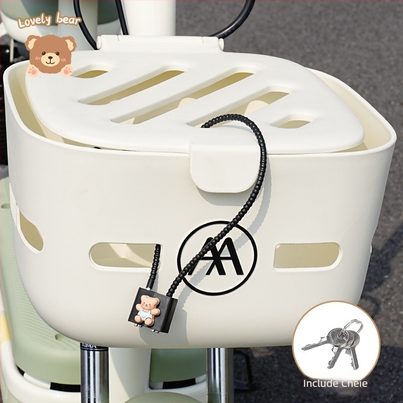 Încuietoare pentru coșul frontal al bicicletei electrice cu încuietoare pentru cască — anti-furt, Kepu, unisex