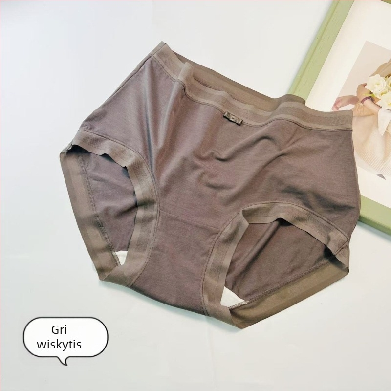 Chiloți damă din modal ultra-fine cu mătase de dud; respirabil, antibacterian; țesătură tricotată; talie medie; căptușeală de crotch din bumbac 100%