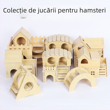 Plus Card Cușcă de hamster din lemn cu platformă și scară de cățărare