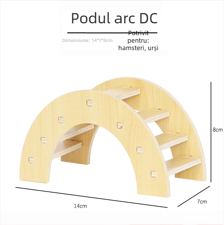 Plus Card Cușcă de hamster din lemn cu platformă și scară de cățărare