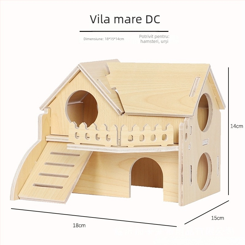 Plus Card Cușcă de hamster din lemn cu platformă și scară de cățărare