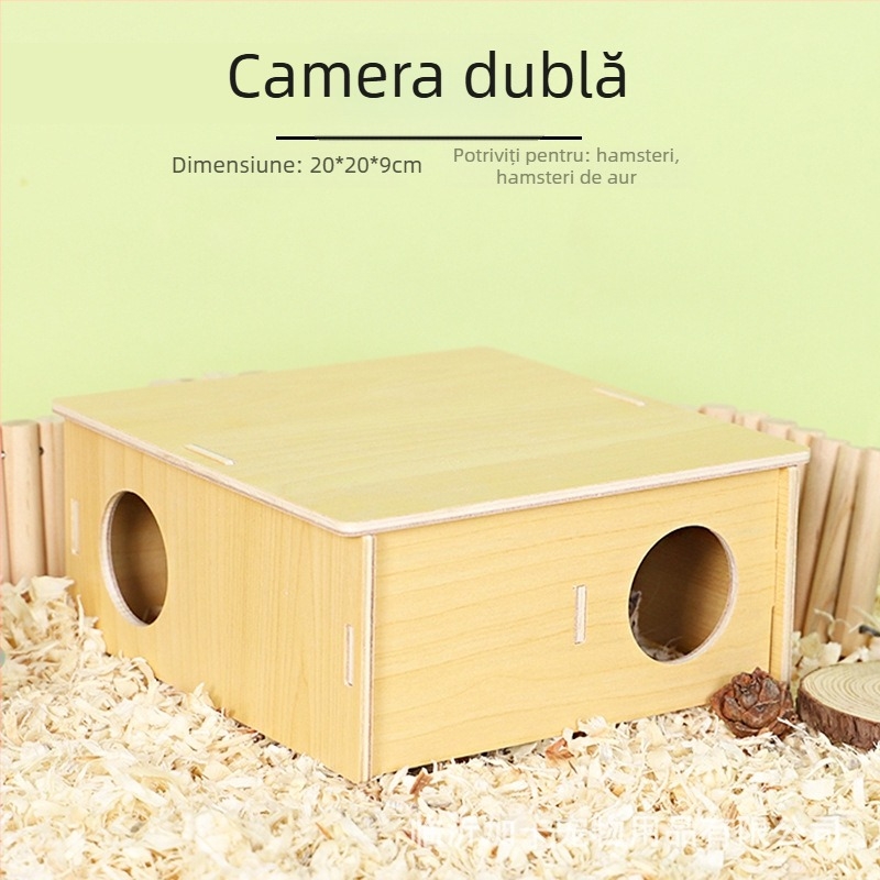 Plus Card Cușcă de hamster din lemn cu platformă și scară de cățărare