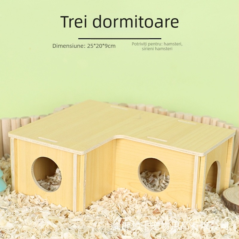 Plus Card Cușcă de hamster din lemn cu platformă și scară de cățărare