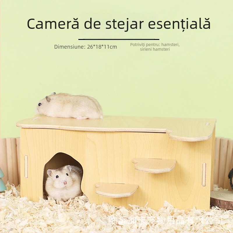 Plus Card Cușcă de hamster din lemn cu platformă și scară de cățărare