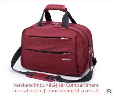 Geantă de călătorie din material Oxford, capacitate 36–55L, deschidere cu fermoar, mâner telescopic, cu o singură curea de umăr, buzunare interioare pentru laptop și cameră