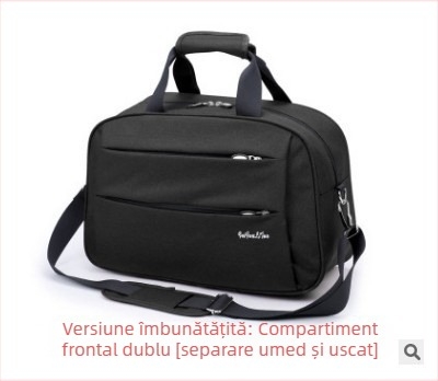 Geantă de călătorie din material Oxford, capacitate 36–55L, deschidere cu fermoar, mâner telescopic, cu o singură curea de umăr, buzunare interioare pentru laptop și cameră