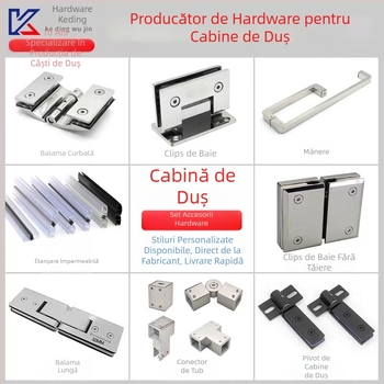 Balama din oțel inoxidabil pentru ușa de duș din sticlă – Model 90° sudură, oțel inoxidabil 304, finisaj pulverizat, marca Keding