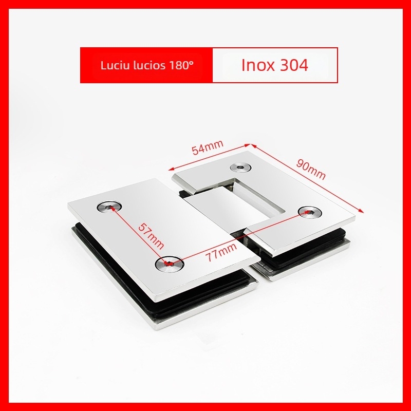 Balama din oțel inoxidabil pentru ușa de duș din sticlă – Model 90° sudură, oțel inoxidabil 304, finisaj pulverizat, marca Keding