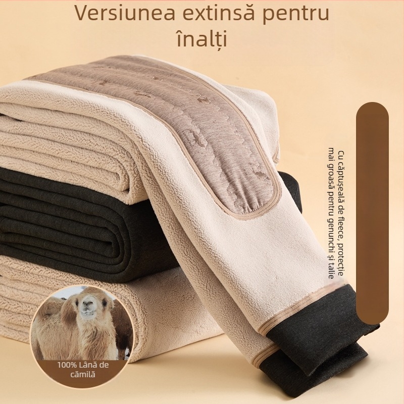 Pantaloni termici de iarnă pentru bărbați, trei straturi, căptușiți cu fleece, fără cusături, extra groși 501–600 g/m²