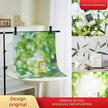 Fundal dublu față 3D cu umbră de copac din hârtie pentru fotografie de mâncare, frumusețe și machiaj cu telefonul mobil