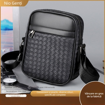 Geantă de umăr pentru bărbați din PU, căptușeală din poliester, Primăvara 2025, respirabilă, potrivită pentru călătorii de afaceri