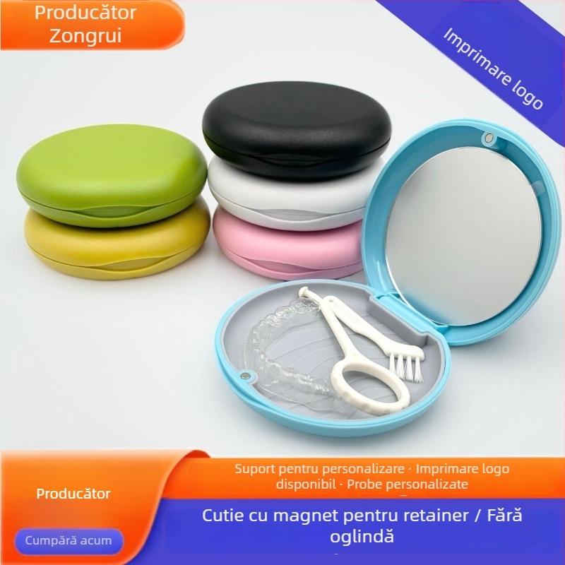Zongrui cutie magnetică pentru depozitarea dinților pentru aparatele ortodontice, rezistentă la praf, 54 g, 100 de bucăți