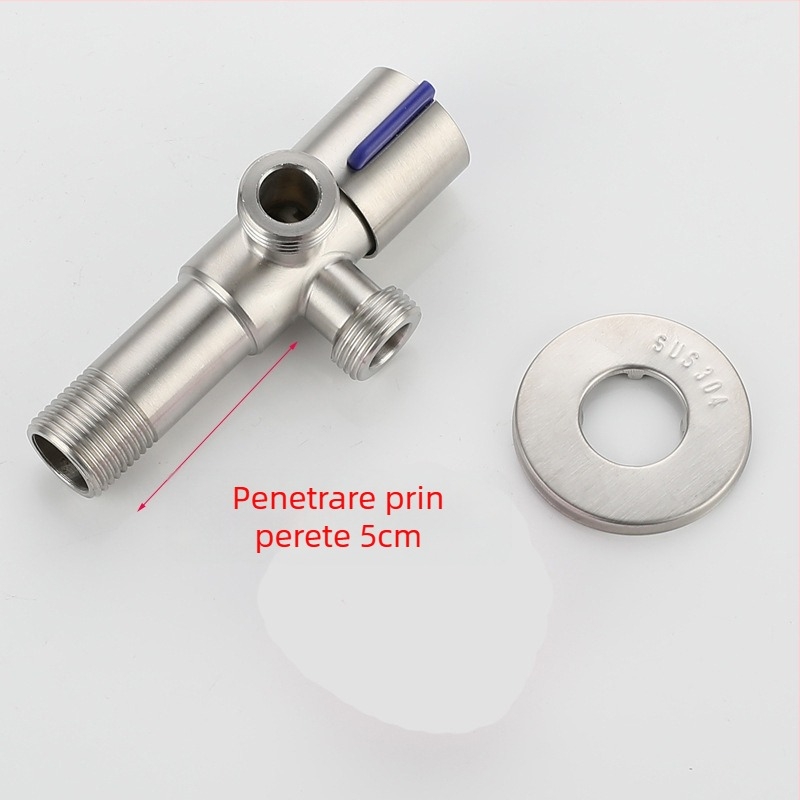 Valvă din oțel inoxidabil 304, 3- căi unghiulară, 1-in 2-out, montaj în perete, pentru toaletă, boiler, baie și bucătărie