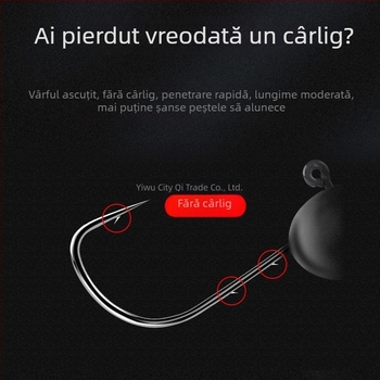 Cârlig de pescuit cu cap de plumb și design cu două fețe în spate