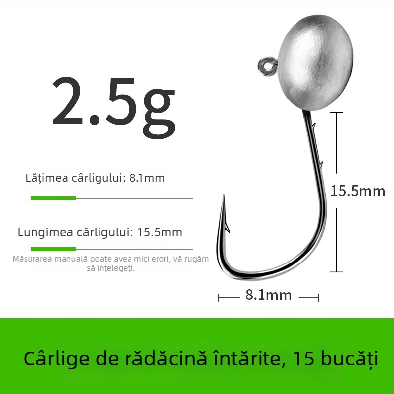 Cârlig de pescuit cu cap de plumb și design cu două fețe în spate