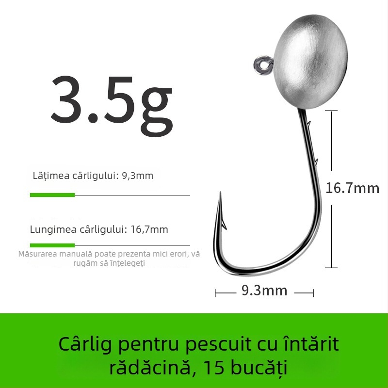 Cârlig de pescuit cu cap de plumb și design cu două fețe în spate