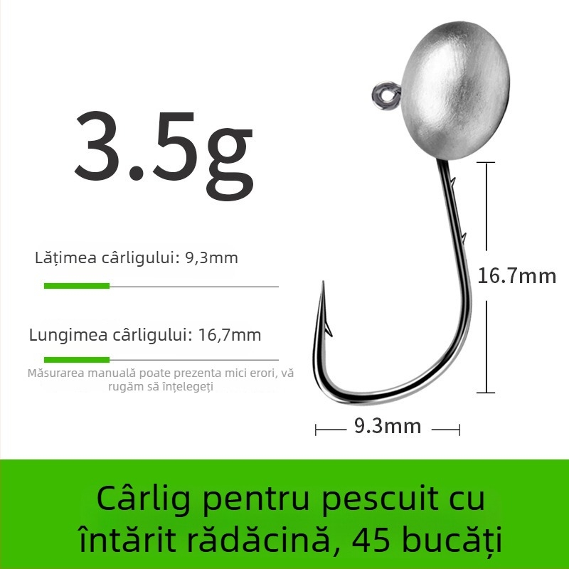 Cârlig de pescuit cu cap de plumb și design cu două fețe în spate