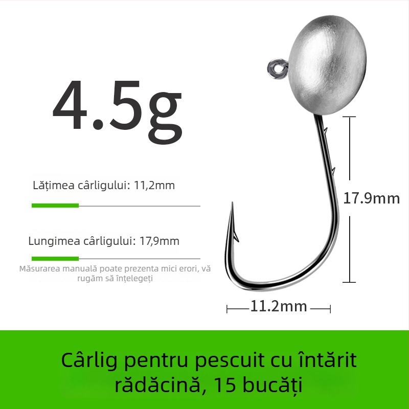 Cârlig de pescuit cu cap de plumb și design cu două fețe în spate