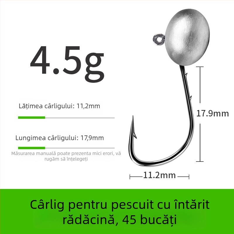 Cârlig de pescuit cu cap de plumb și design cu două fețe în spate