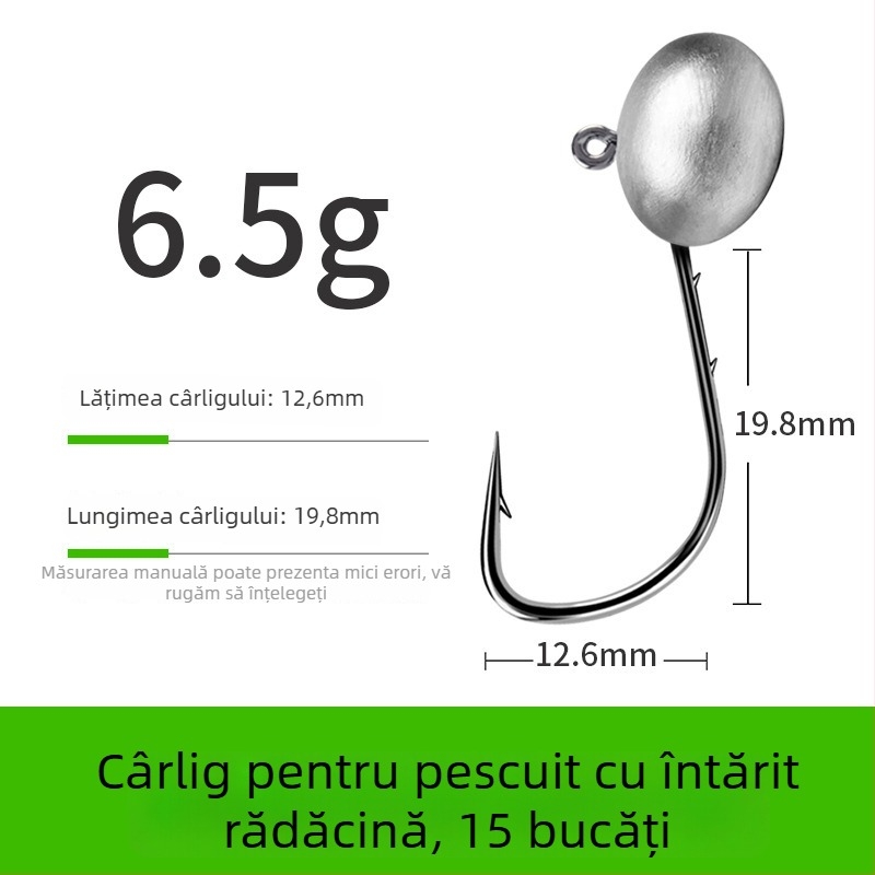 Cârlig de pescuit cu cap de plumb și design cu două fețe în spate