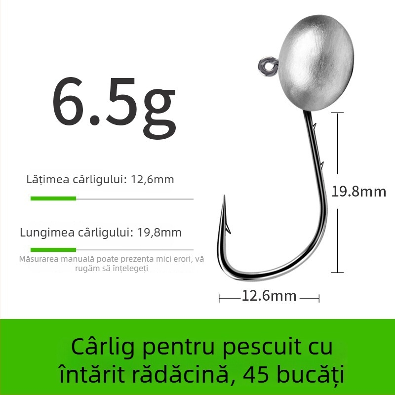 Cârlig de pescuit cu cap de plumb și design cu două fețe în spate