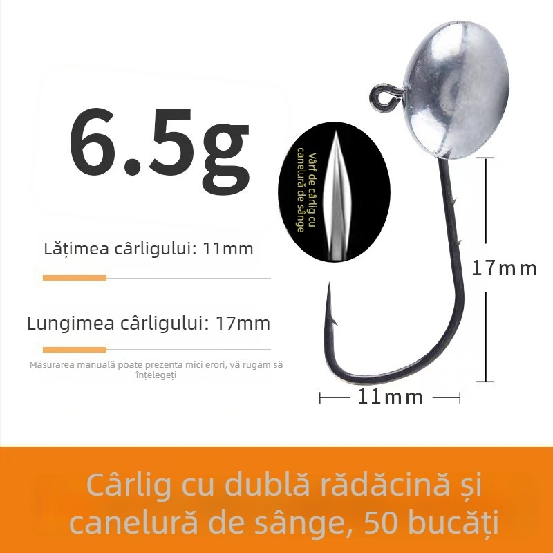 Cârlig de pescuit cu cap de plumb și design cu două fețe în spate