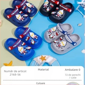 Sandale EVA pentru bebeluți și copii, unisex, talpă moale anti-alunecare, purtare în două moduri, design cu găuri de tip desen animat, stil Baotou, primăvara 2025