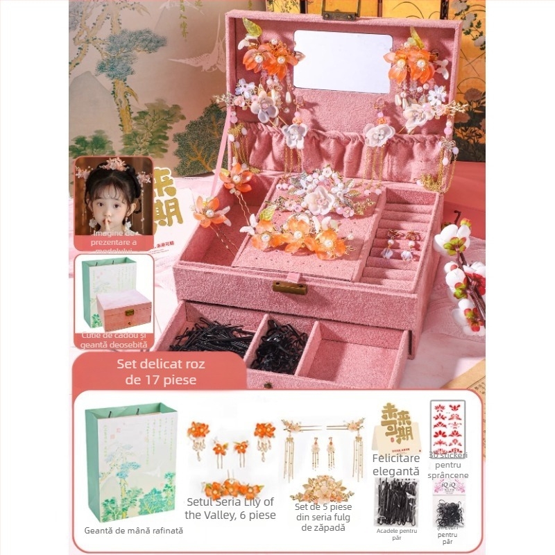 Set accesorii pentru păr pentru copii – agrașe metalice în formă de floare, lucrate manual, stil minimalist modern, ambalare individuală, lansare primăvara 2025