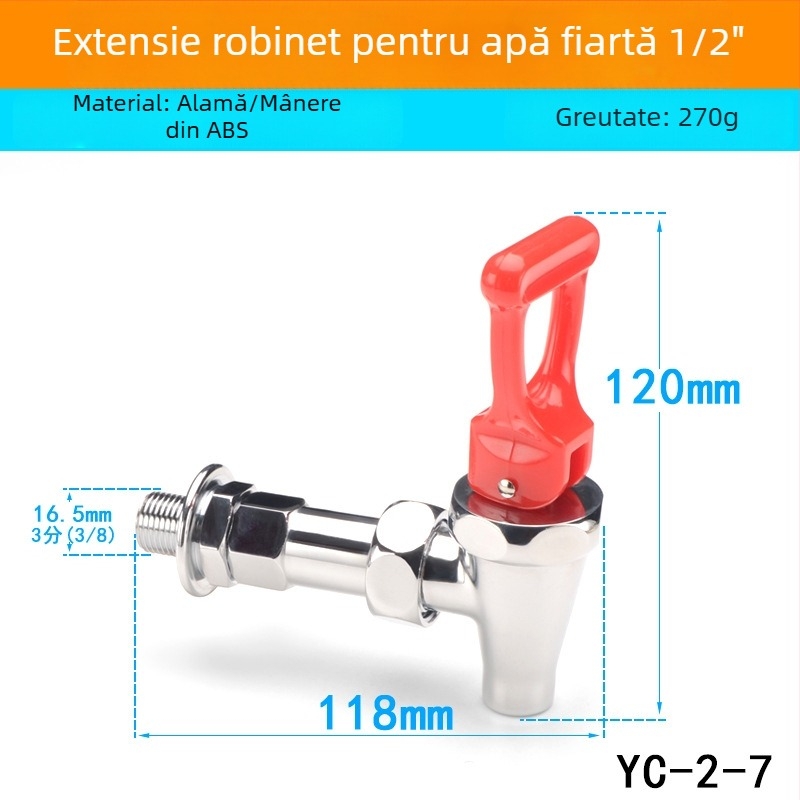 Robinet electric pentru boiler — structură din cupru, miez de supapă din cupru, temperat ure de lucru 0–100 °C, presiune nominală 0,5 MPa, SASO certificat